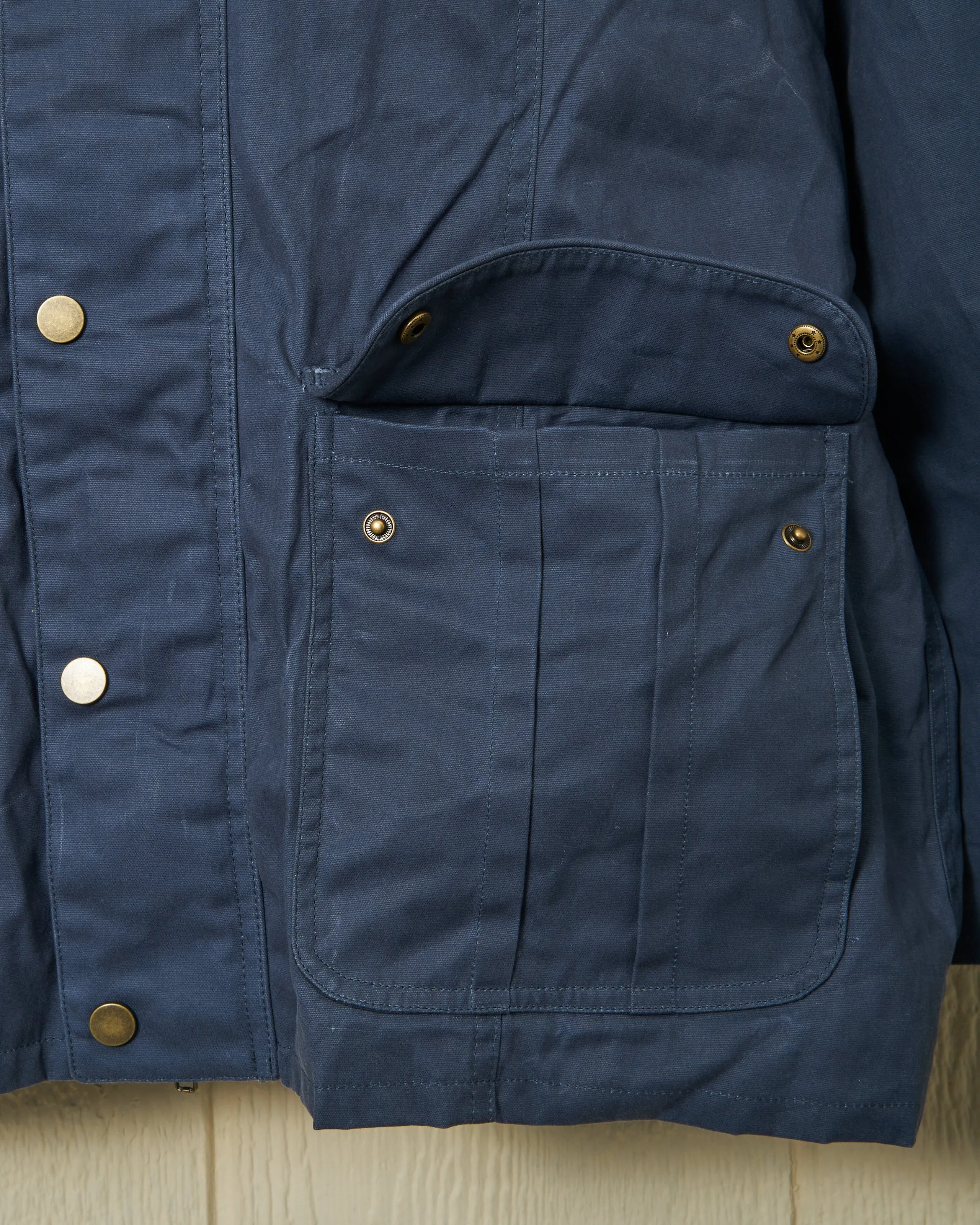 Aberdeen Jacket in Navy Waxed Canvas