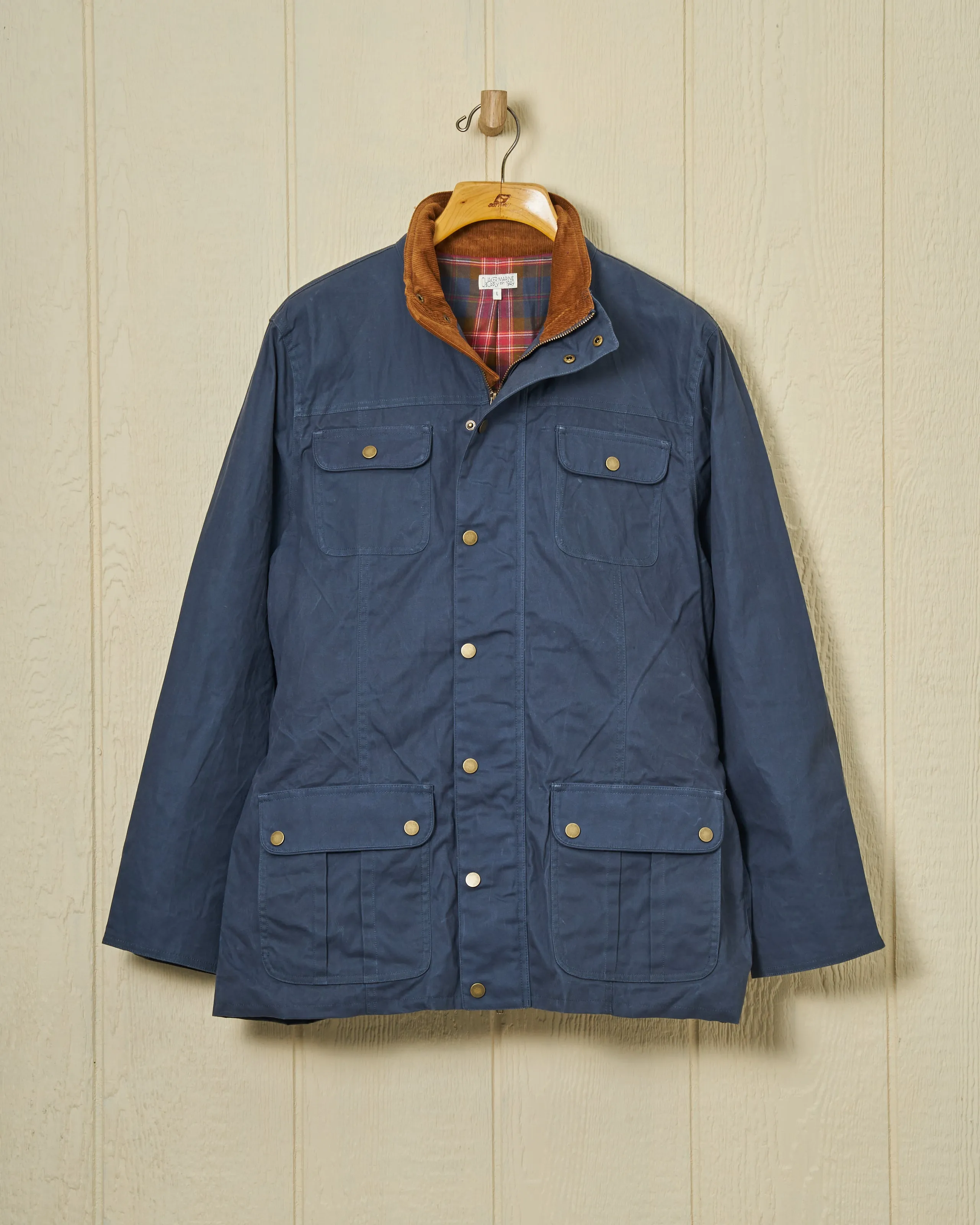 Aberdeen Jacket in Navy Waxed Canvas