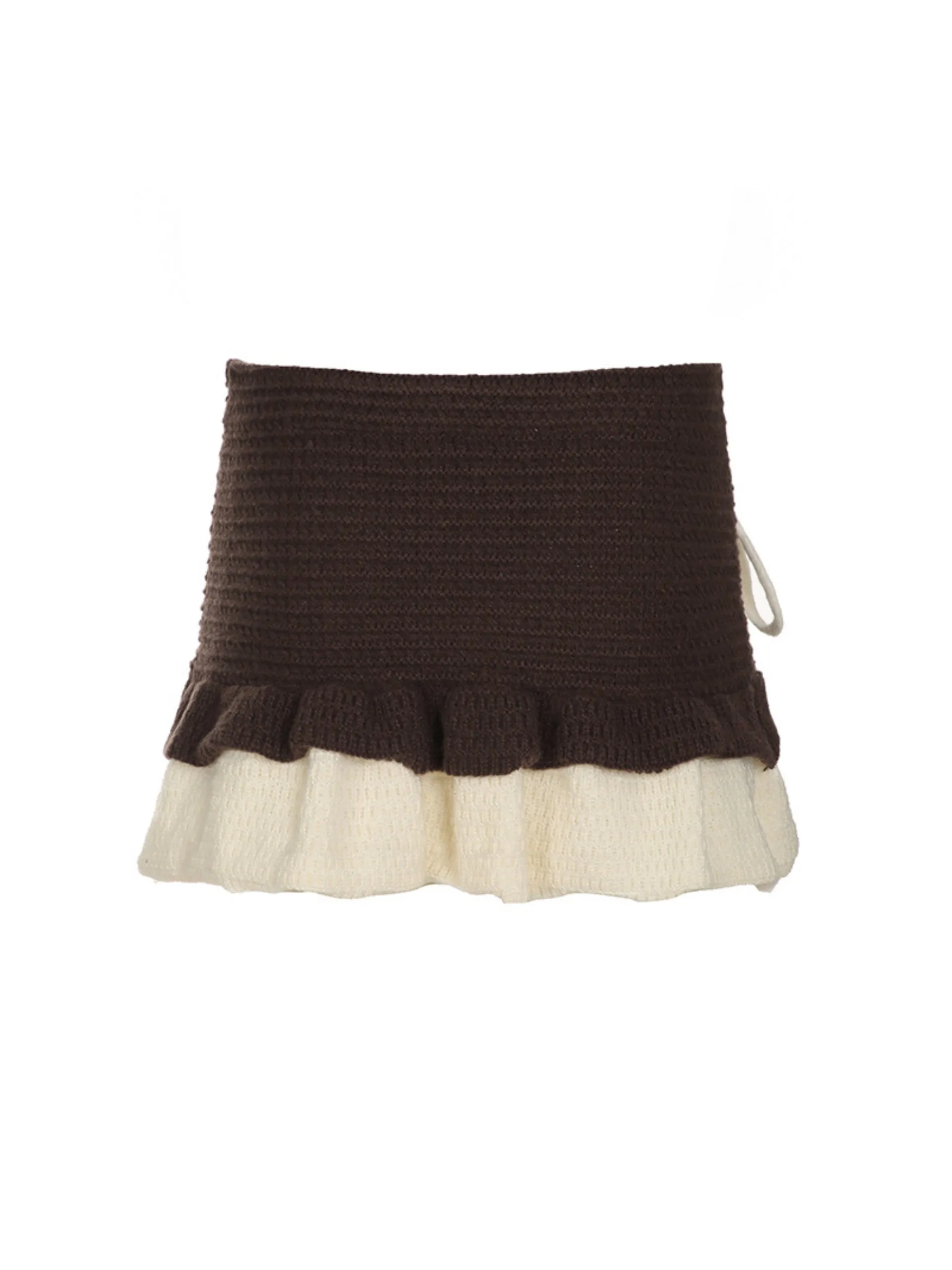 Ahlam Colorblock Wool A-Line Skirt