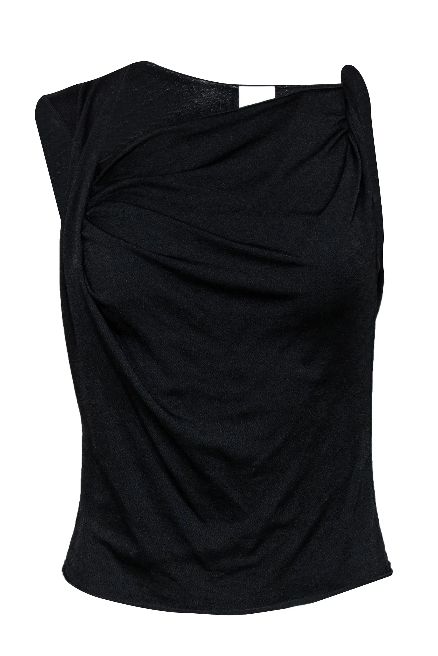 Armani Collezioni - Black Silky Twisted & Draped Tank Sz 6