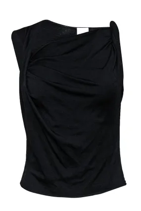 Armani Collezioni - Black Silky Twisted & Draped Tank Sz 6