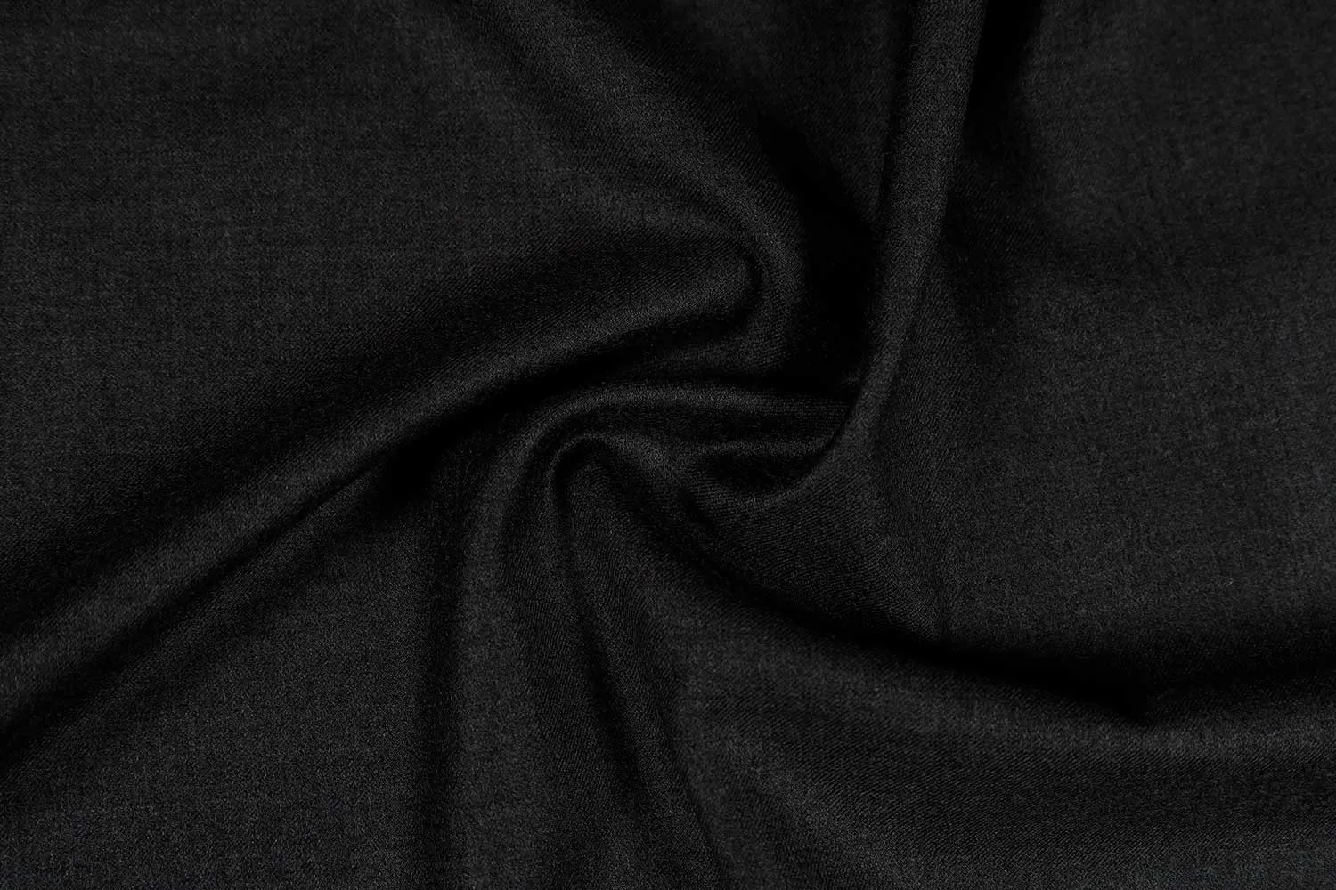 Black Plain Wool Fabric