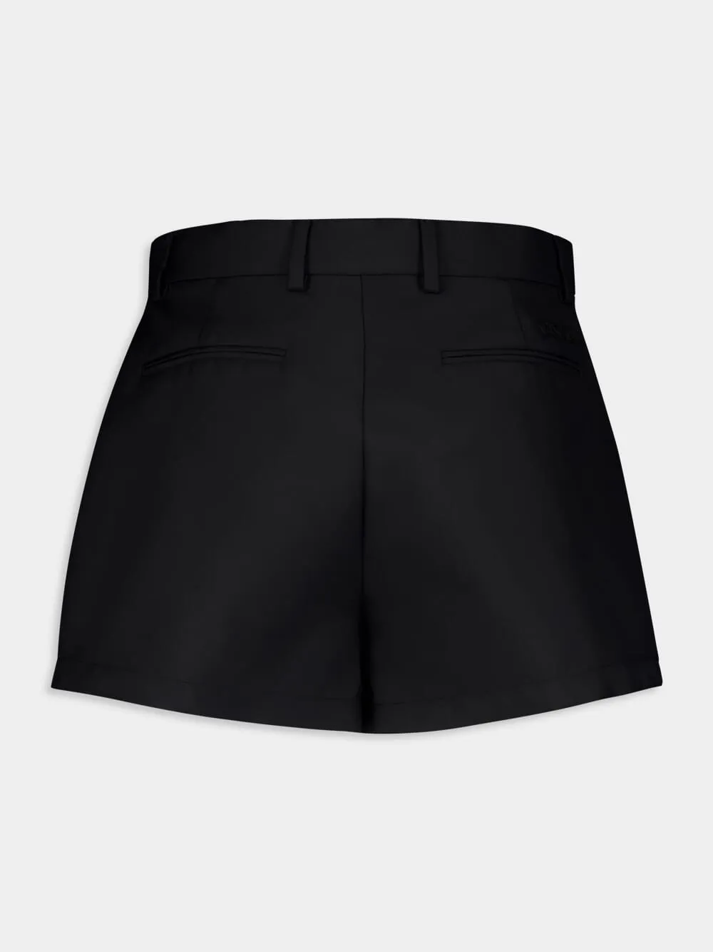 Black Techno Gabardine Shorts