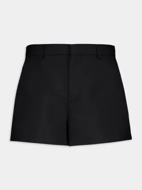 Black Techno Gabardine Shorts