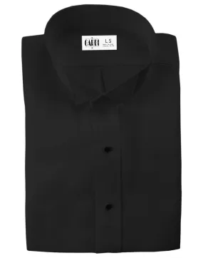 Black Wing Collar Non-Pleated Tuxedo Shirt for Big and Tall Men - Ultra Soft Fabric