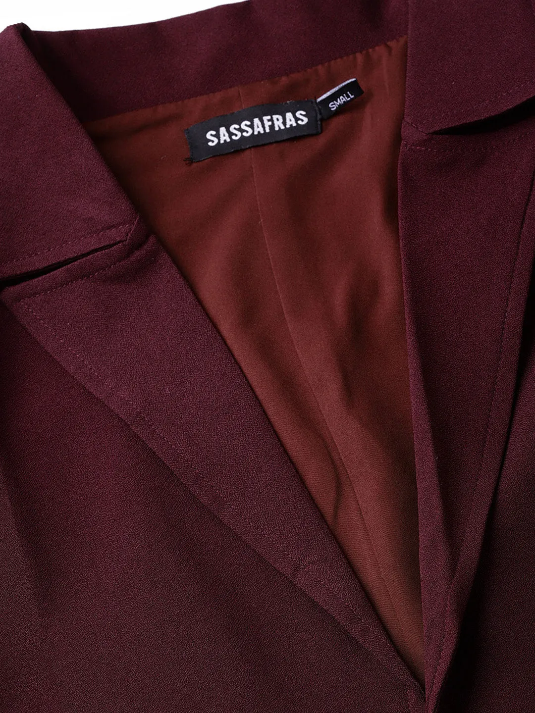 Burgundy Belted Jacket