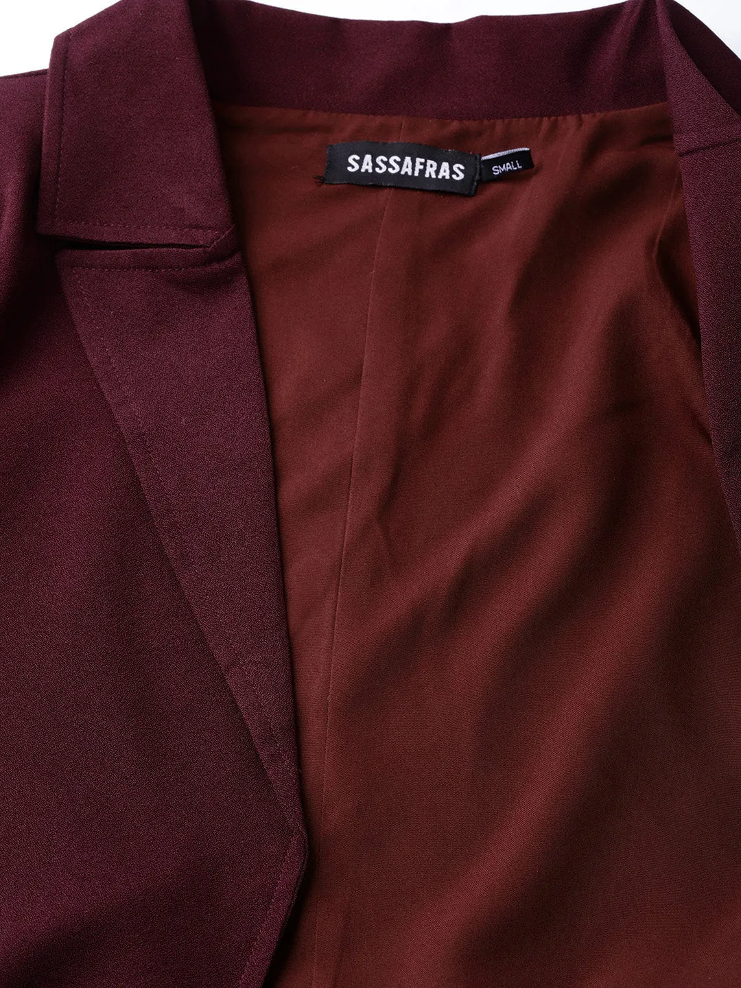 Burgundy Belted Jacket