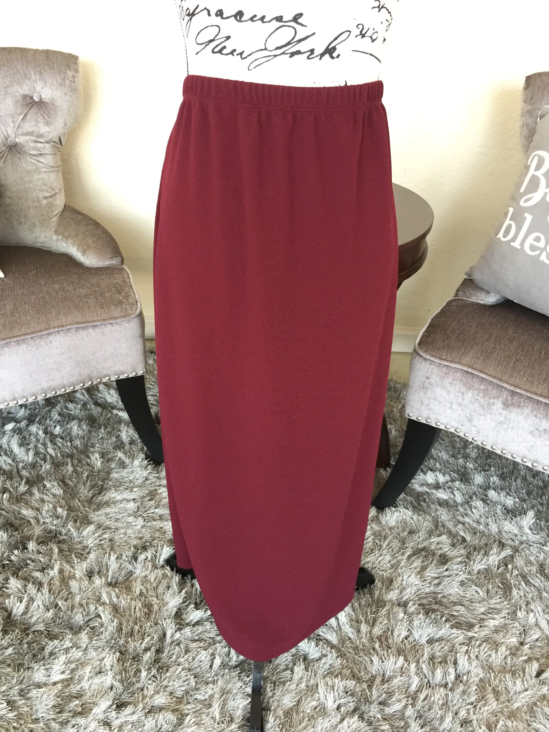 Burgundy Classic Liverpool  Skirt (PL)