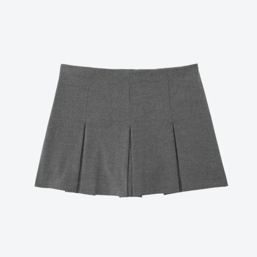 Classic Pleated High-Waist Mini Skirts