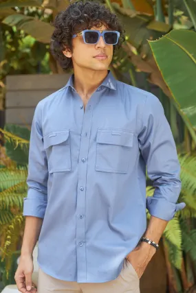 Colbalt Blue safari Shirt