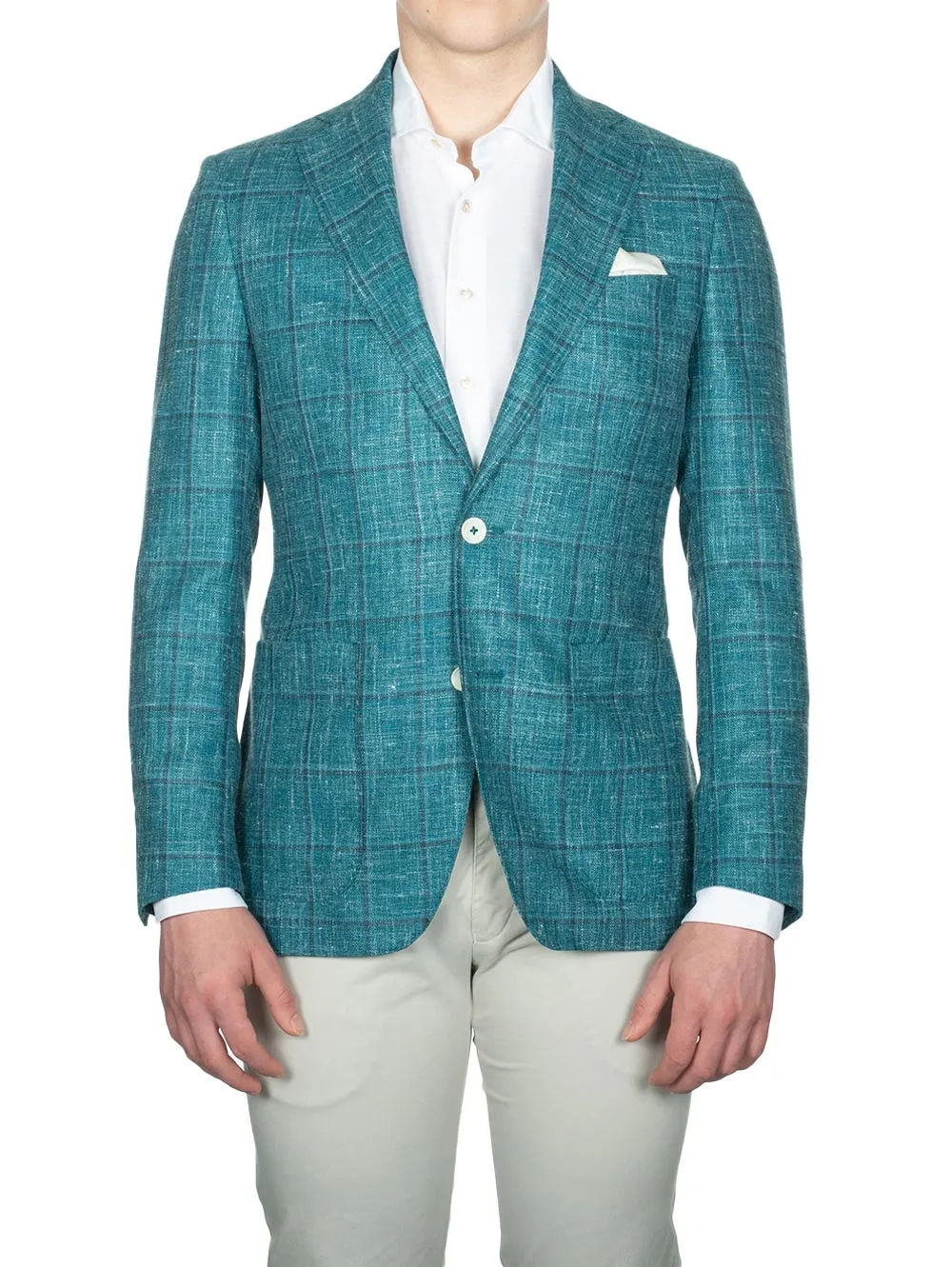 DelFino Check Jacket Aqua