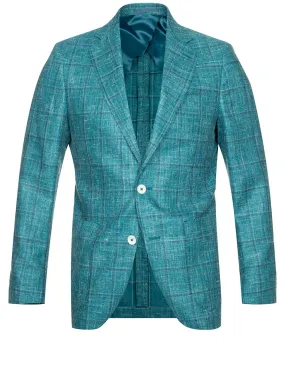 DelFino Check Jacket Aqua