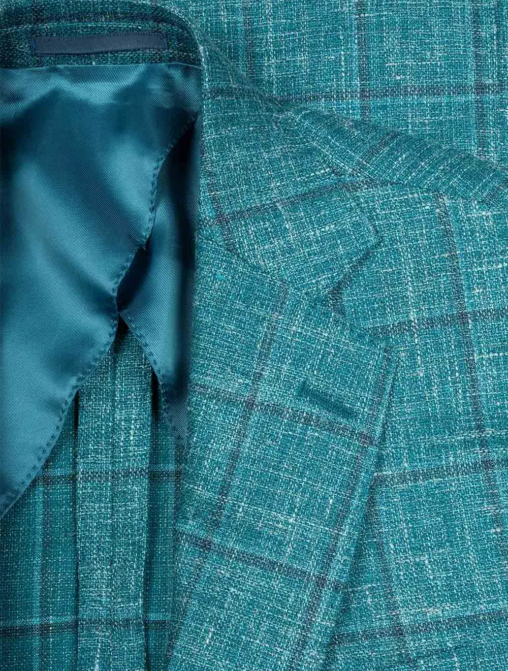 DelFino Check Jacket Aqua