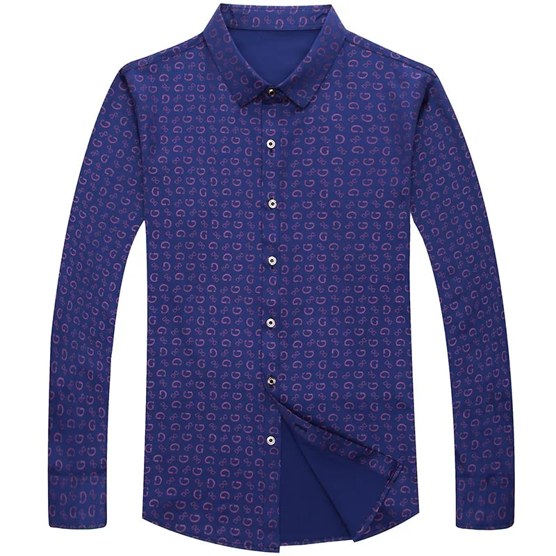 Dg Pattern Men Slim Fit Shirt