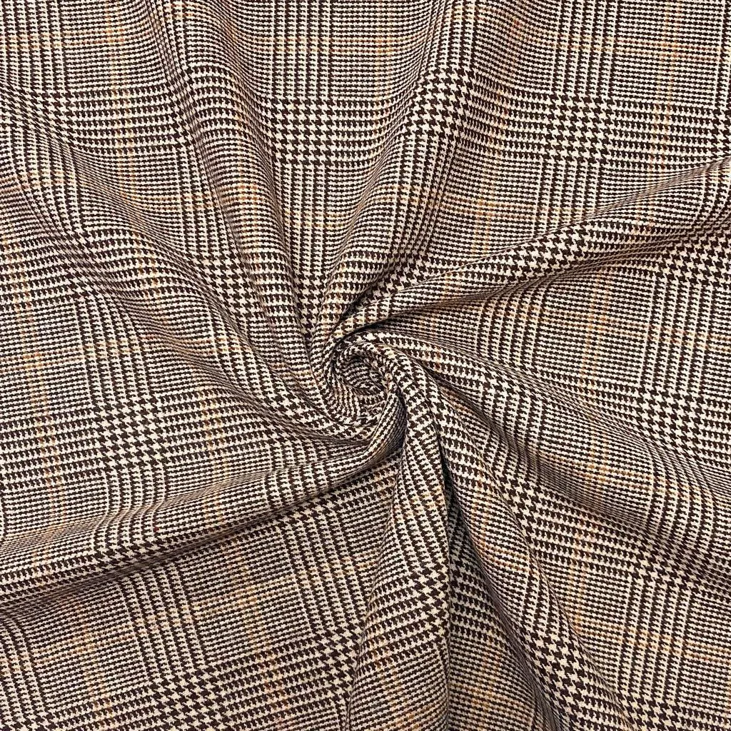 Ditsy Dogtooth Tartan Wool Mix Fabric