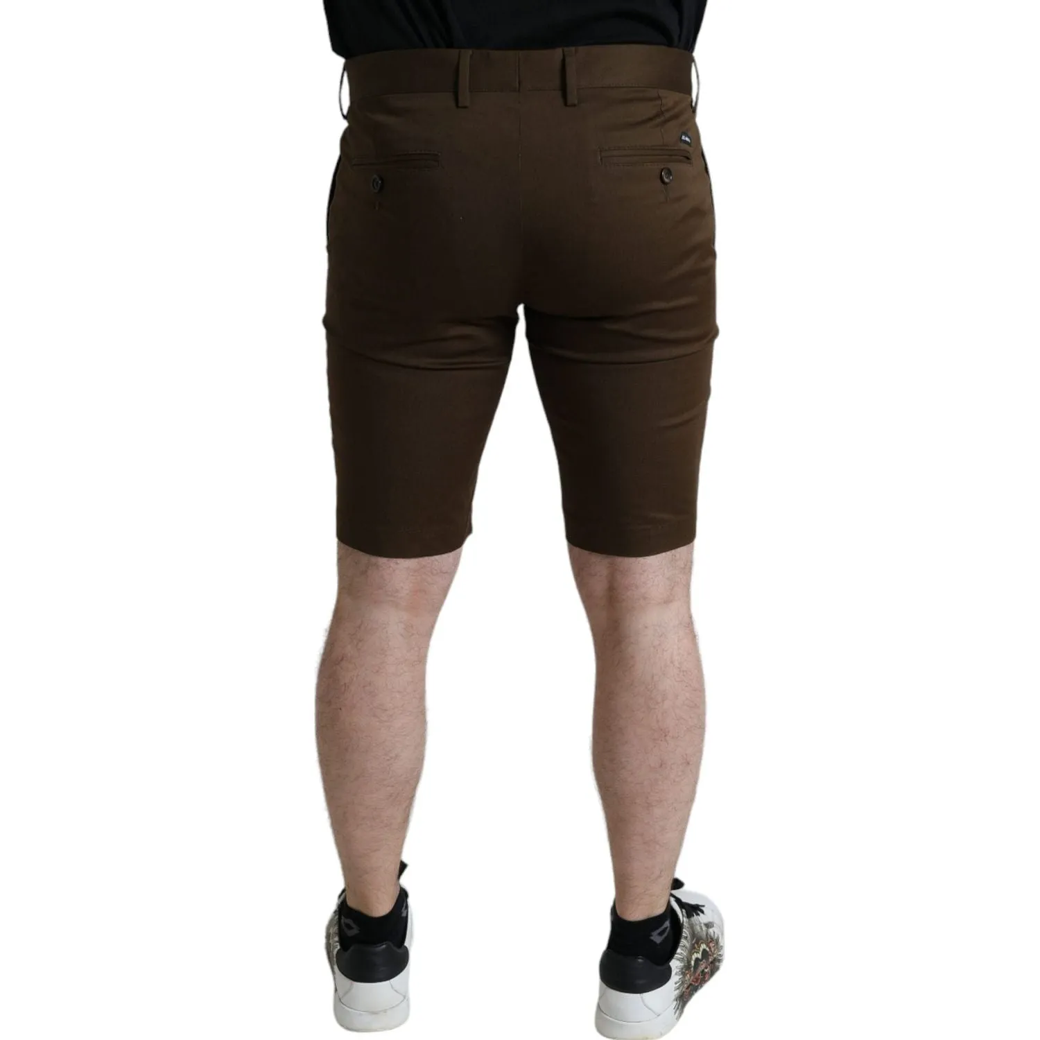 Dolce & Gabbana Chic Brown Bermuda Shorts with Logo Detail