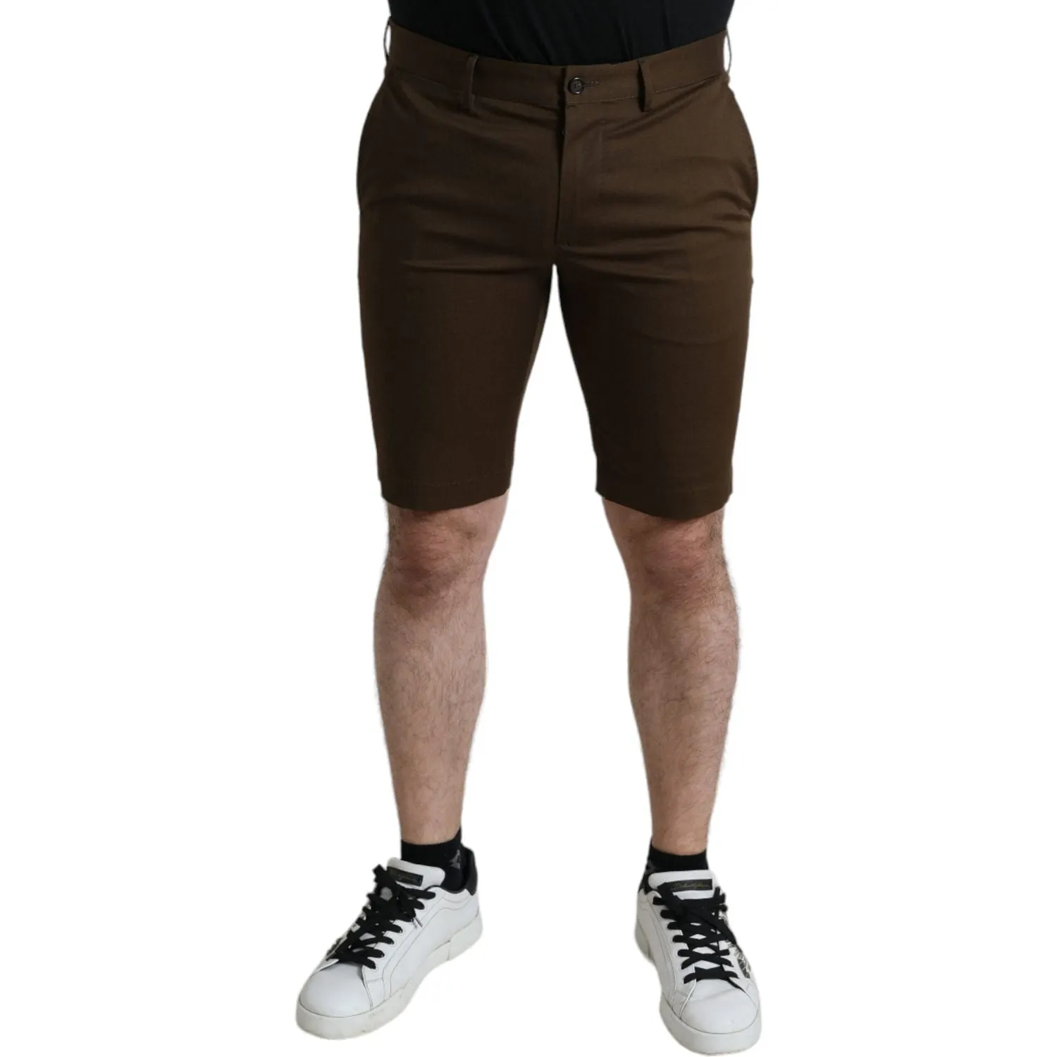 Dolce & Gabbana Chic Brown Bermuda Shorts with Logo Detail