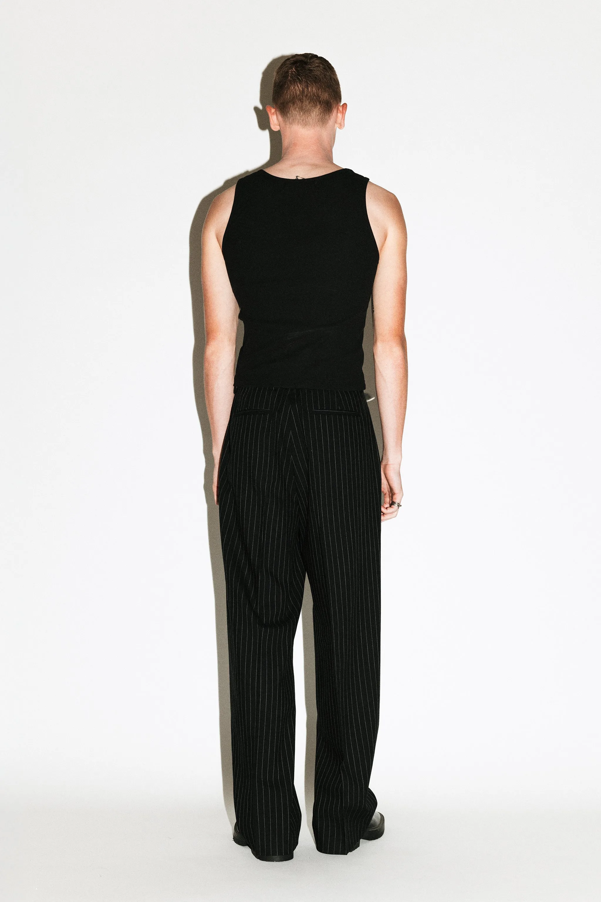 Dume Wide-Leg Ultra-Pleated Trouser  |  Pinstripe