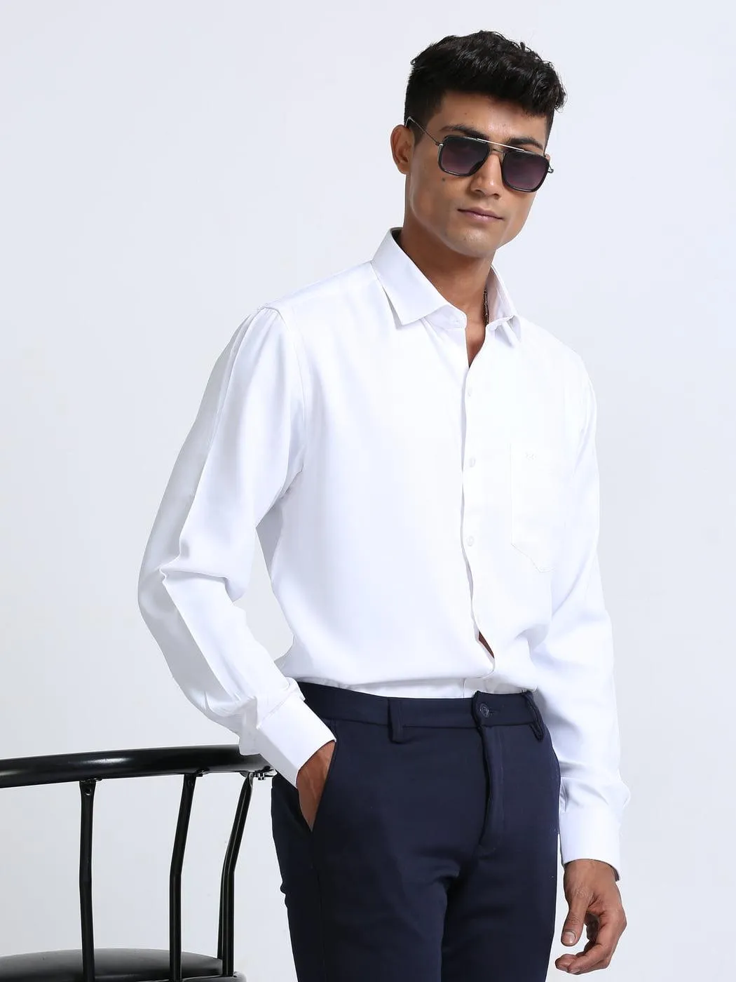 Economic Ginger White Shirt Full Sleeve