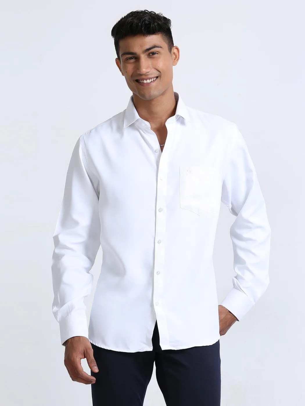 Economic Ginger White Shirt Full Sleeve