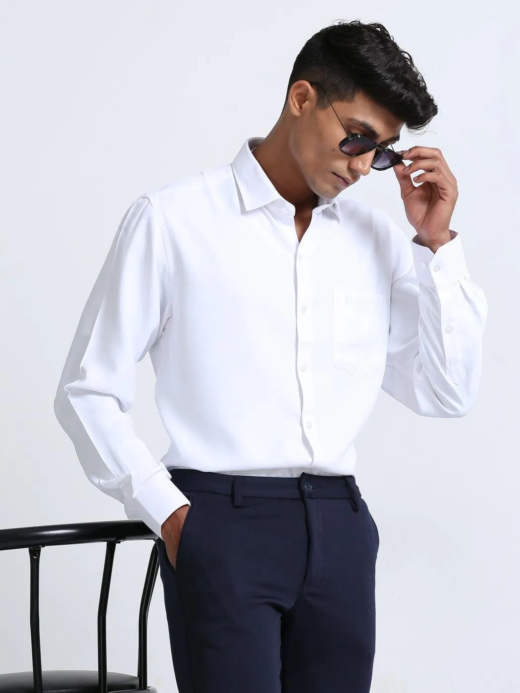 Economic Ginger White Shirt Full Sleeve