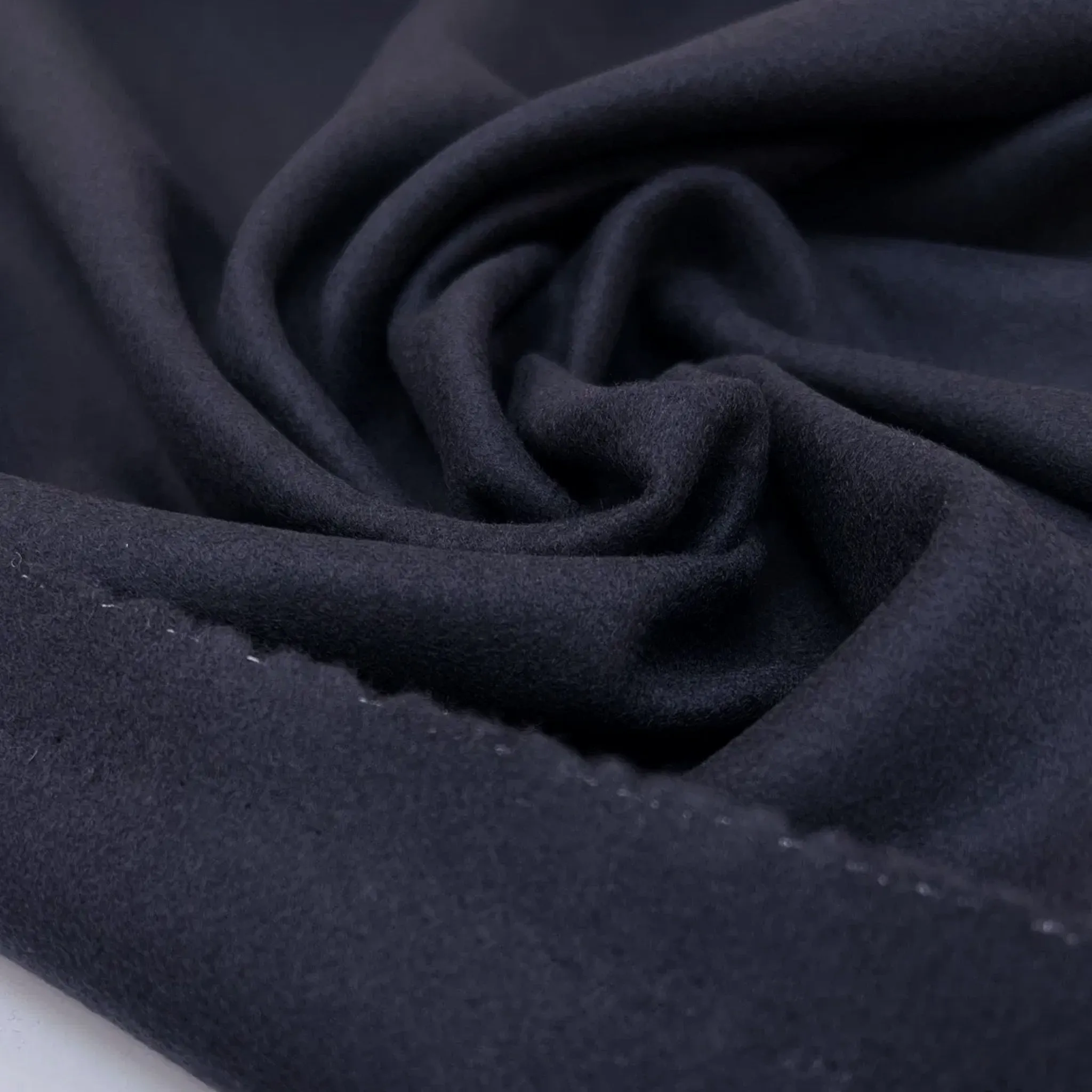 French wool/cashmere blend melton coating - midnight