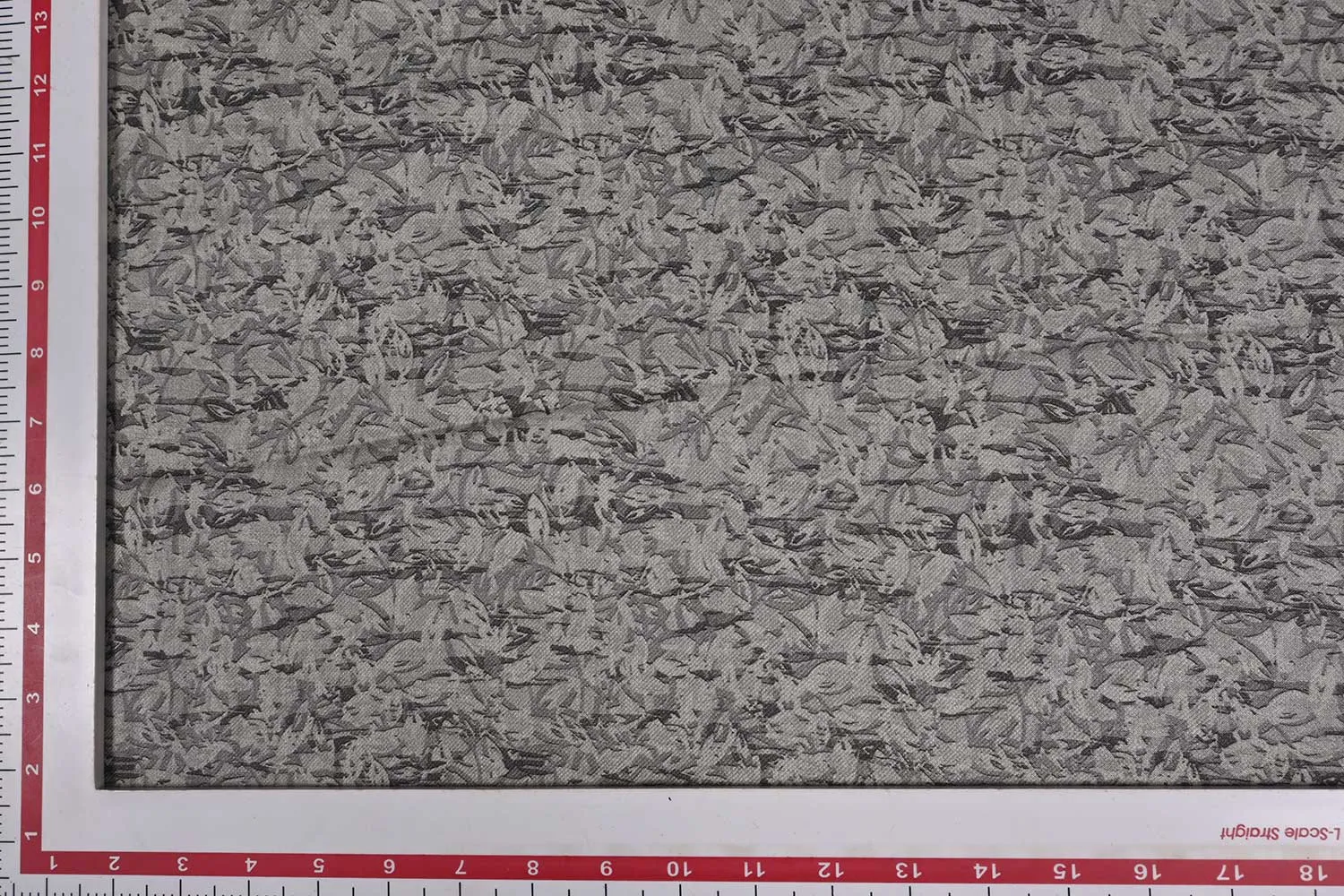 Gray Abstract Printed Wool Blend Fabric