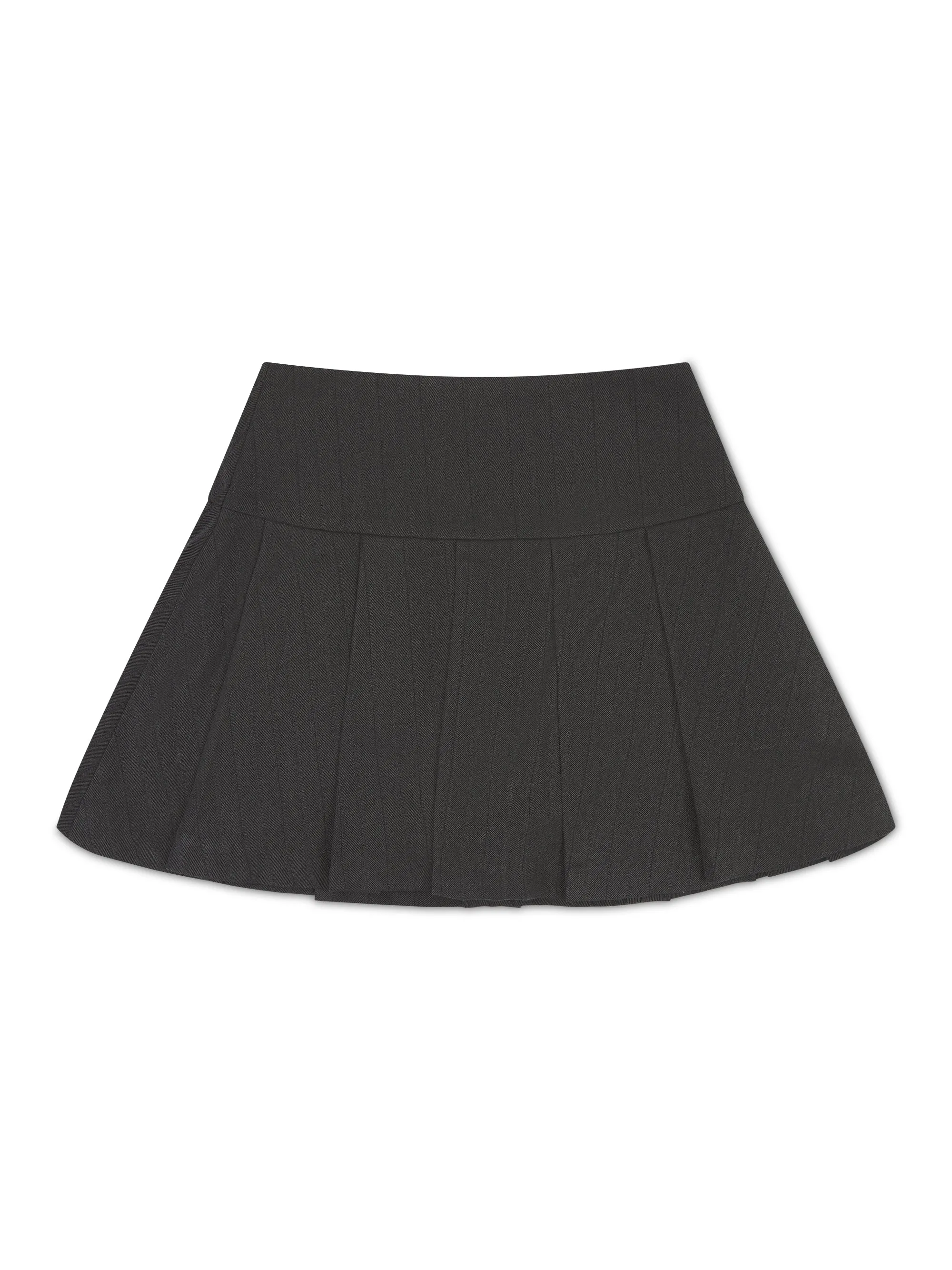 'HAILEY' HIGH-WAIST PLEATED SKORT SLATE GREY