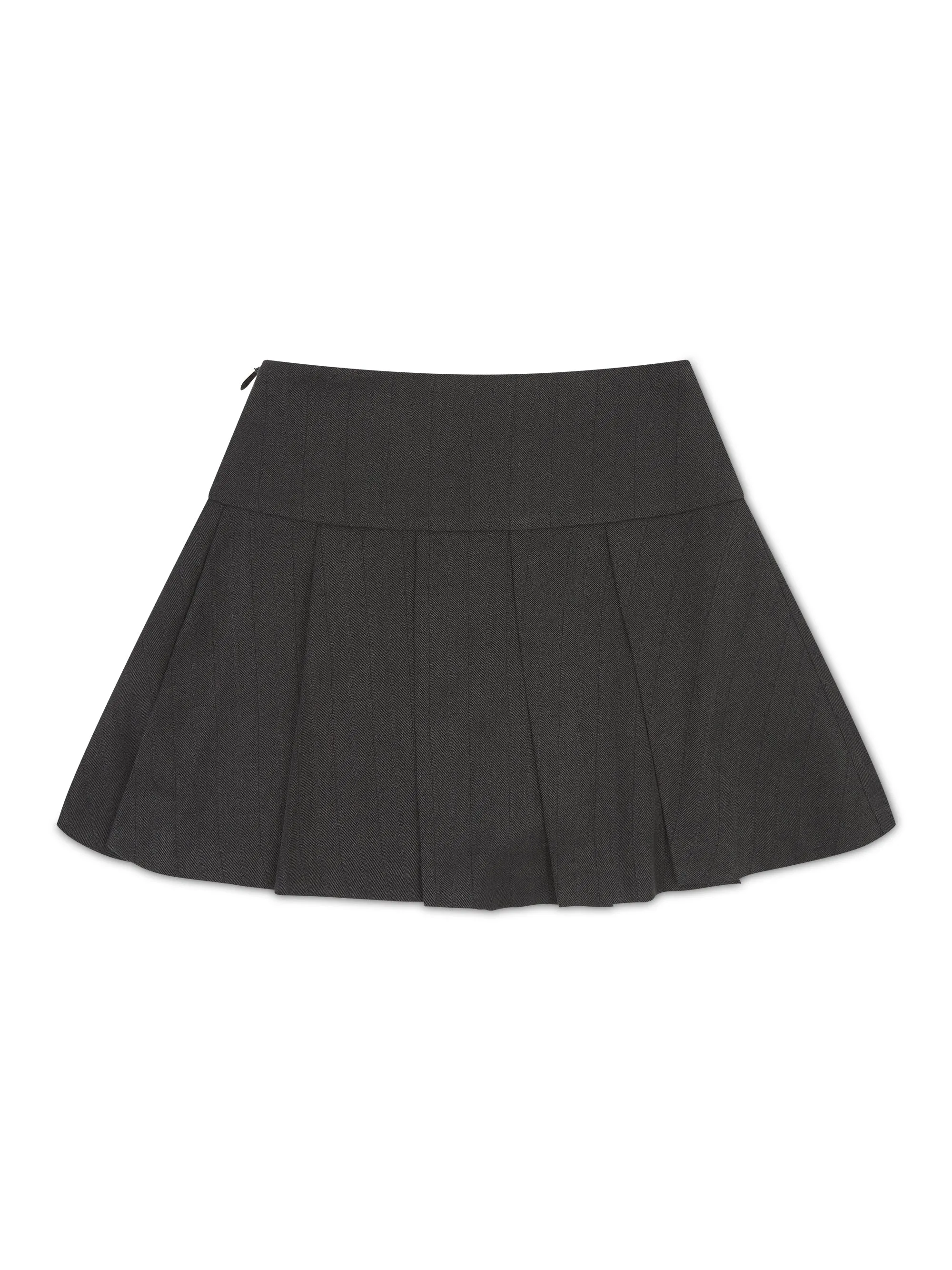 'HAILEY' HIGH-WAIST PLEATED SKORT SLATE GREY