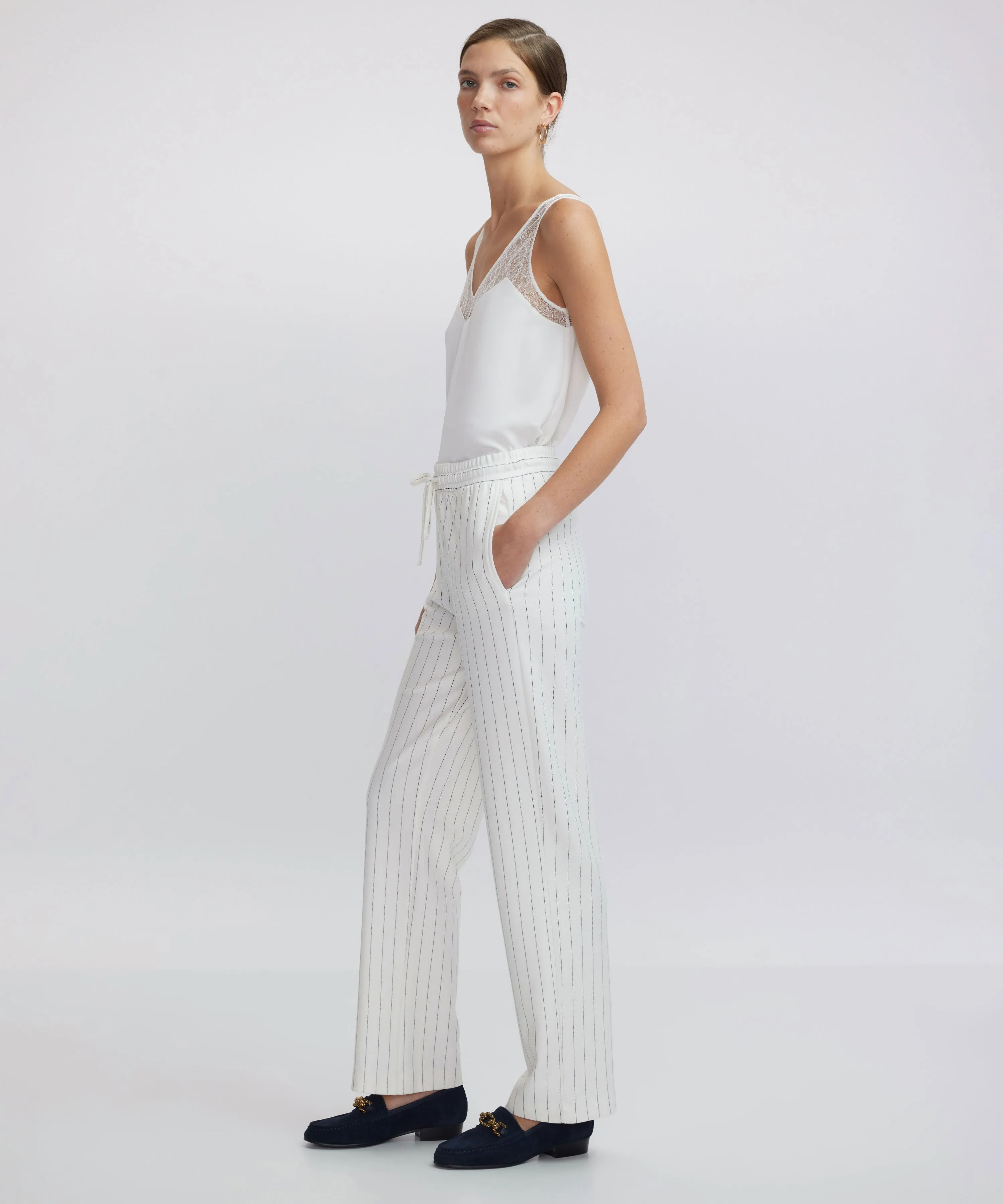 Ipekyol Striped Pattern Trousers Off White