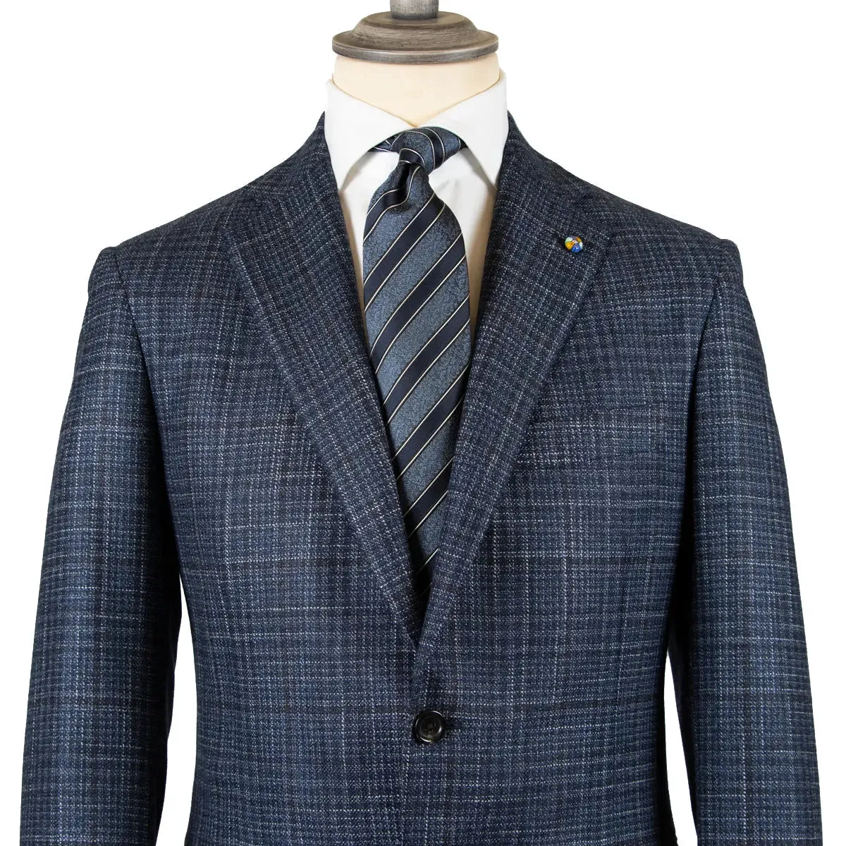 Italian Fine Navy Check Jacket