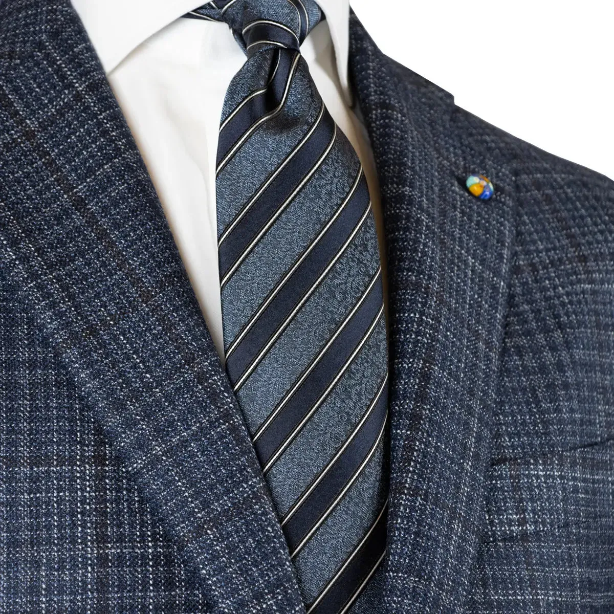 Italian Fine Navy Check Jacket