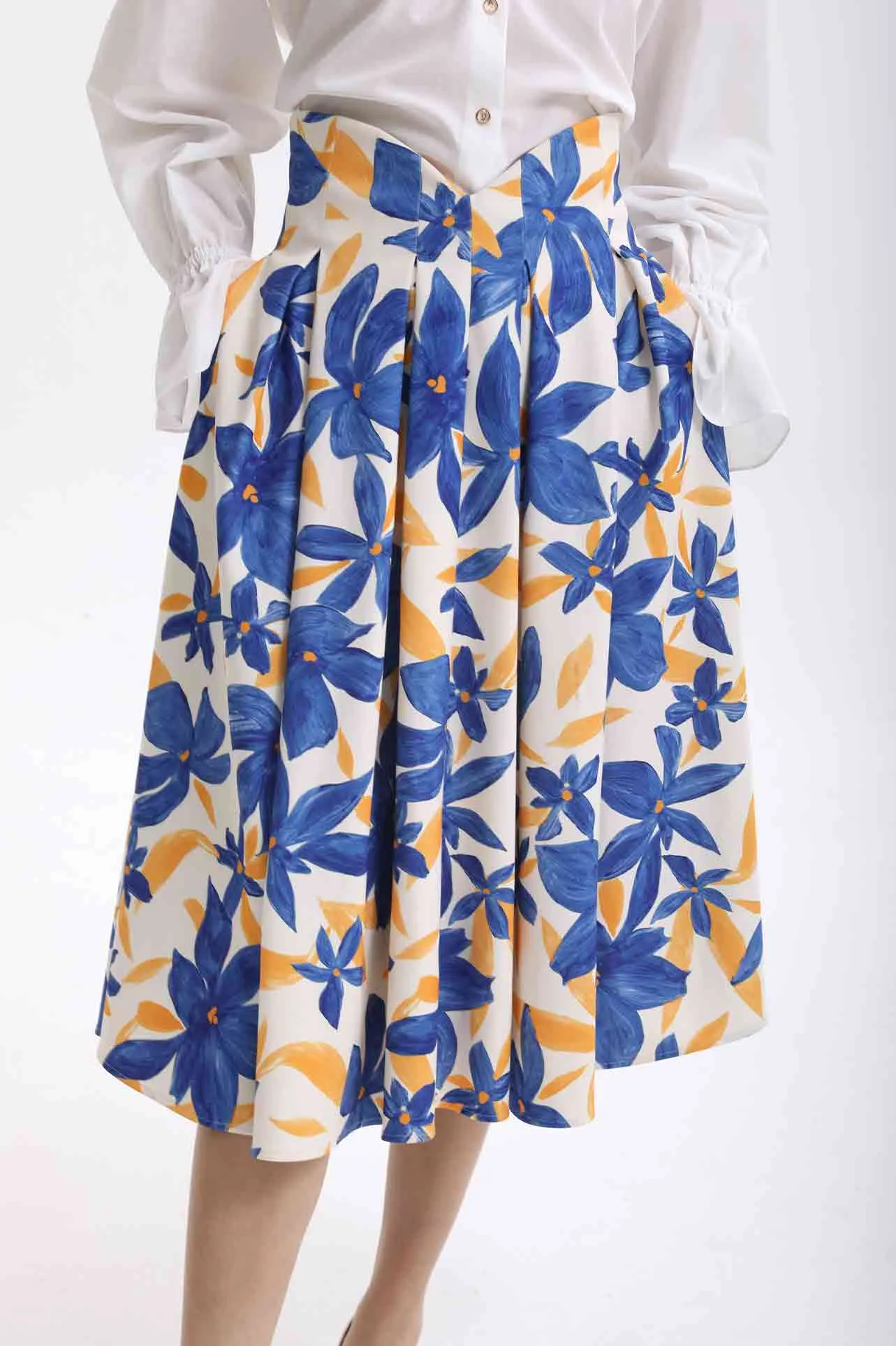 ITALIAN WATERCOLOUR PRINT SKIRT