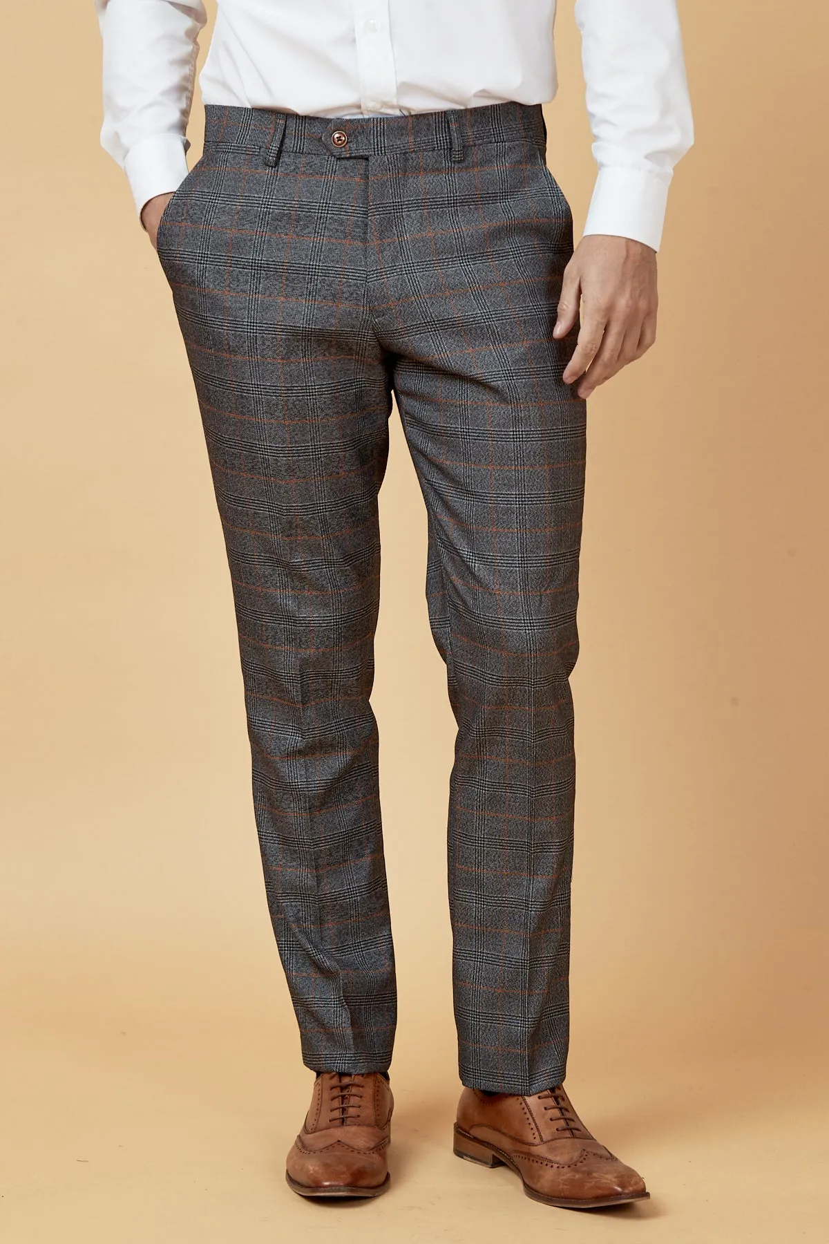 JENSON - Grey Check Trousers