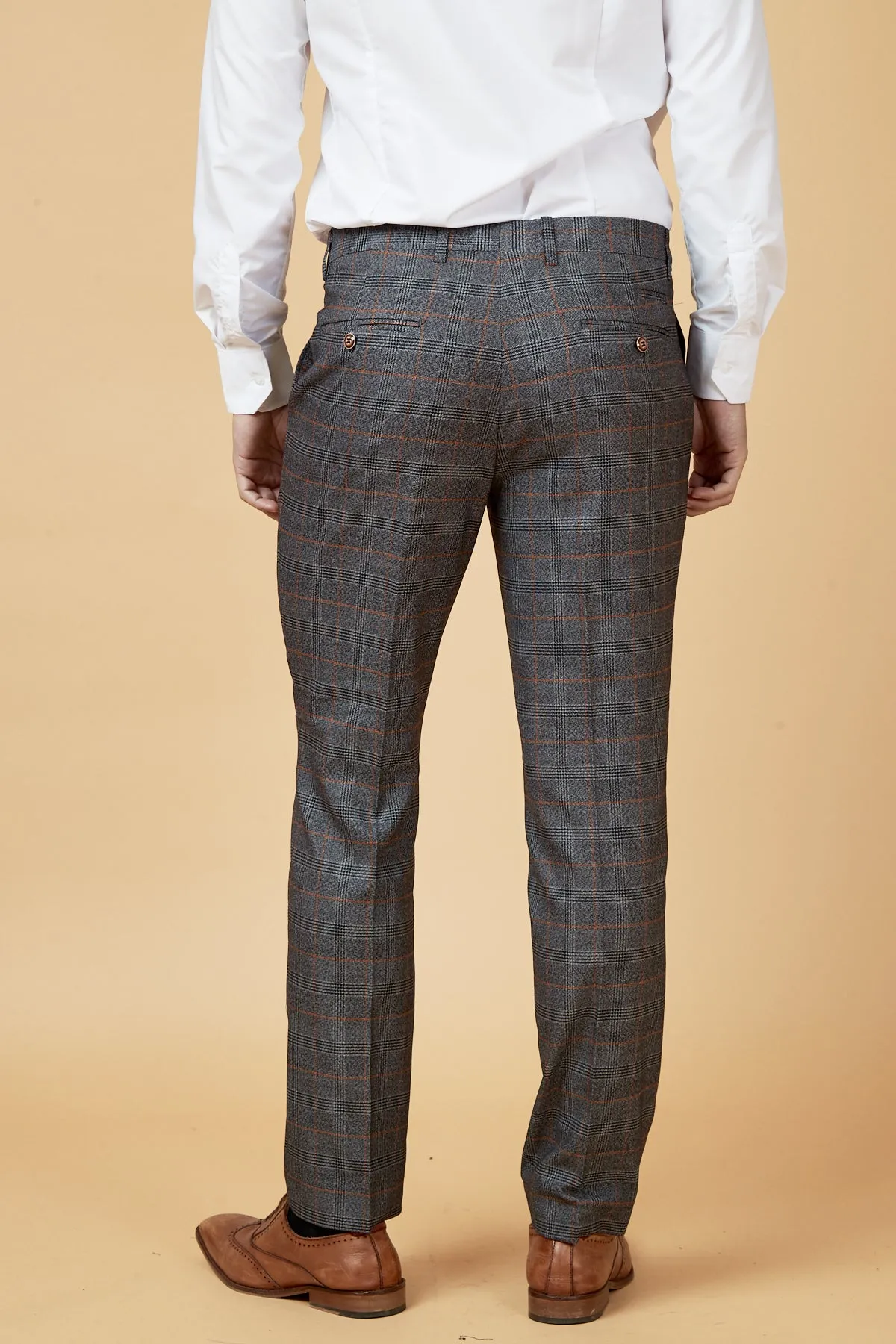 JENSON - Grey Check Trousers