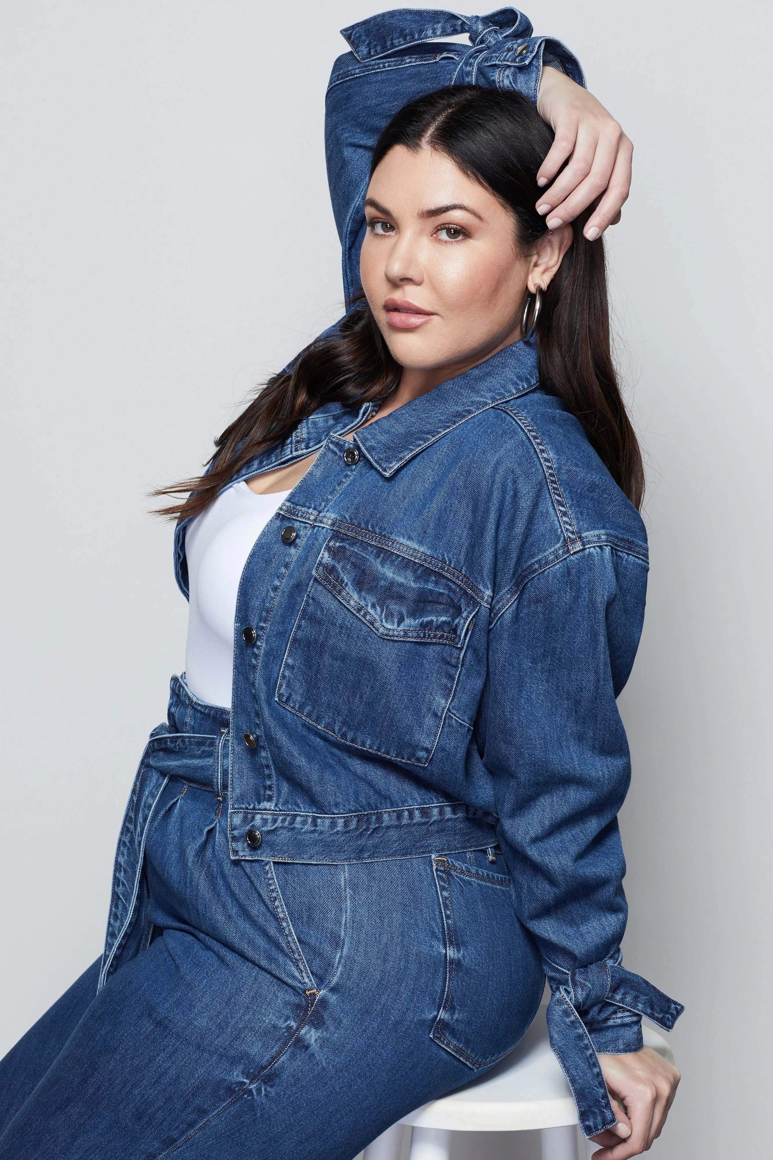 KNOTTED JEAN JACKET | BLUE472