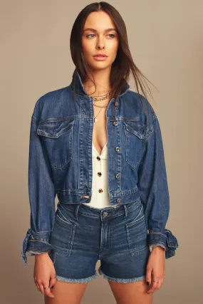 KNOTTED JEAN JACKET | BLUE472