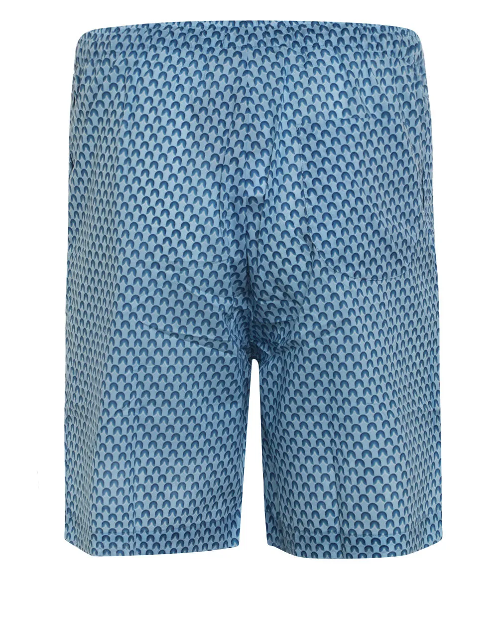 Light Blue and Mid Blue Neat Cotton Lounge Short