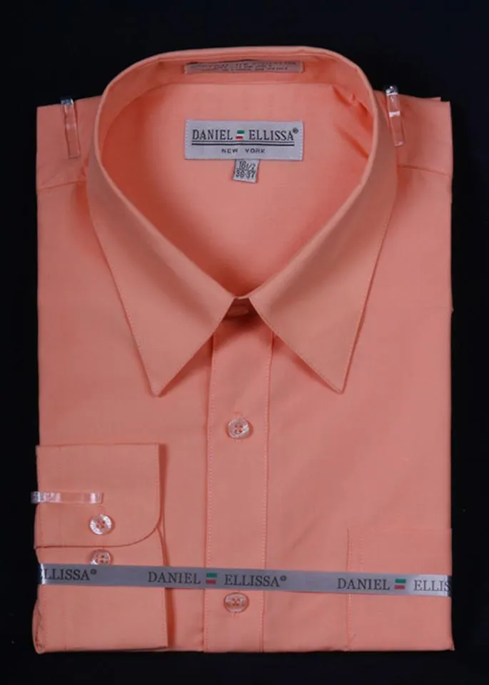 Men's Peach Long Sleeve Dress Shirt