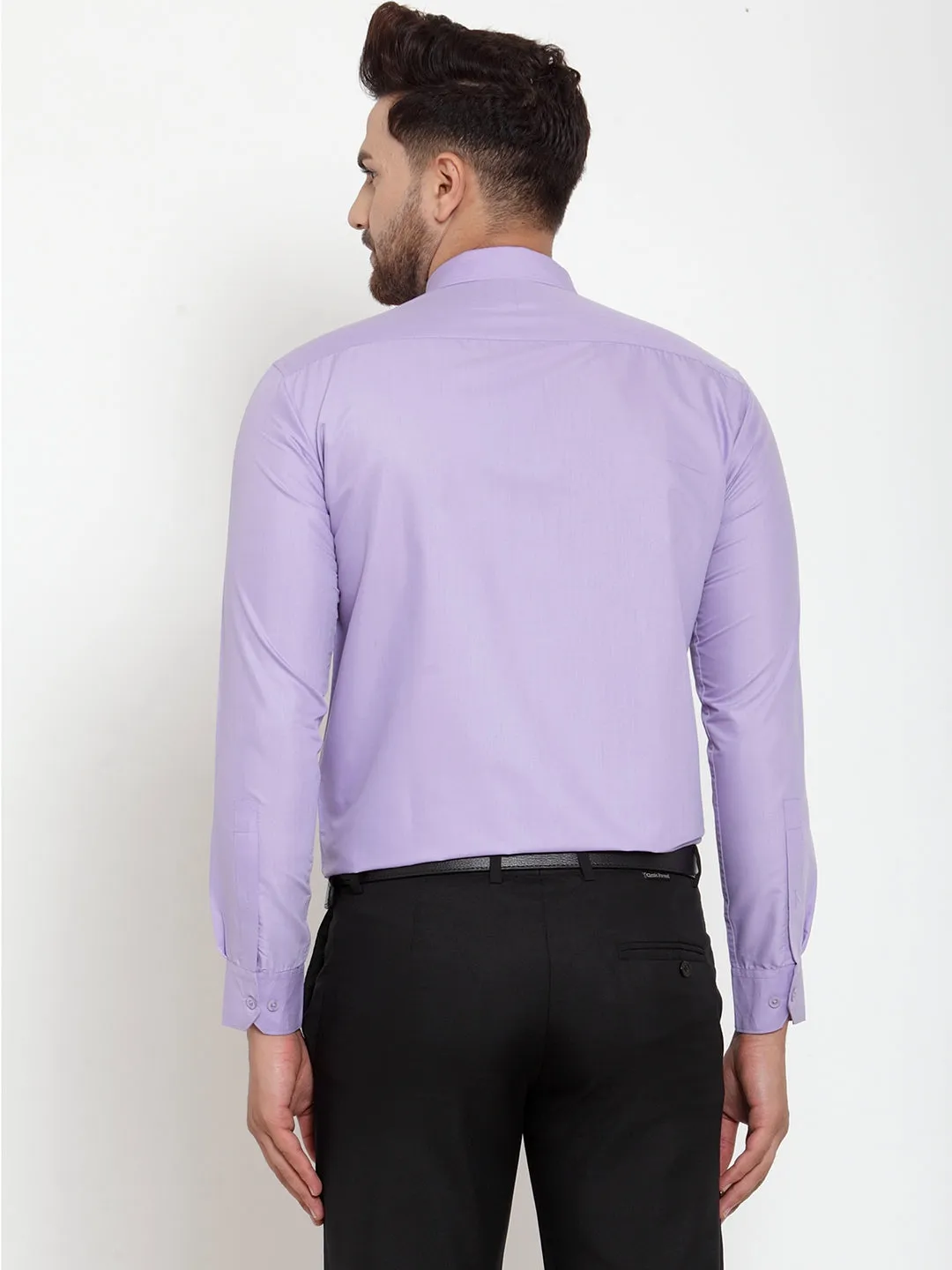 Men's Purple Cotton Solid Button Down Formal Shirts ( SF 713Light-Purple ) - Jainish