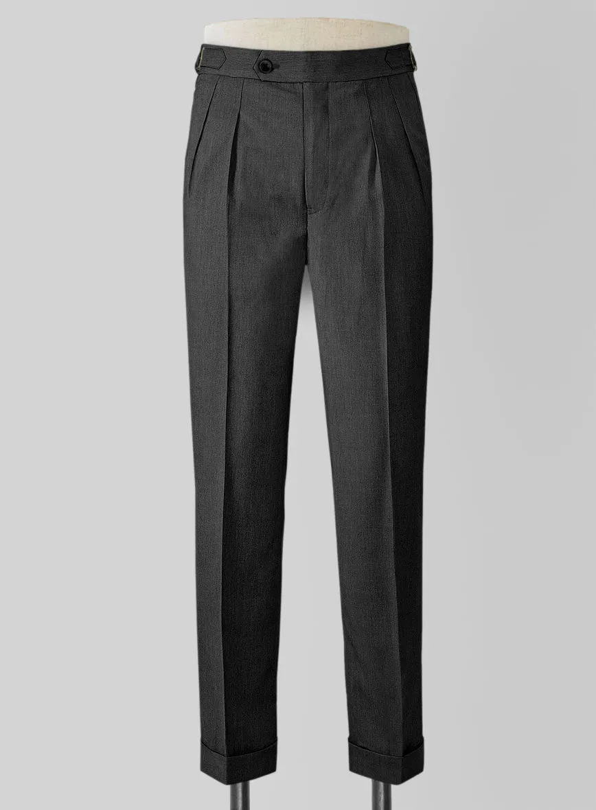 Napolean Stretch Dark Gray Highland Wool Trousers