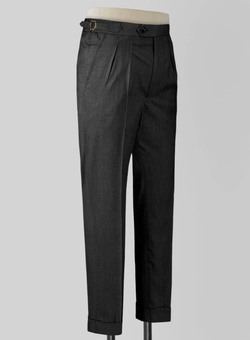 Napolean Stretch Dark Gray Highland Wool Trousers