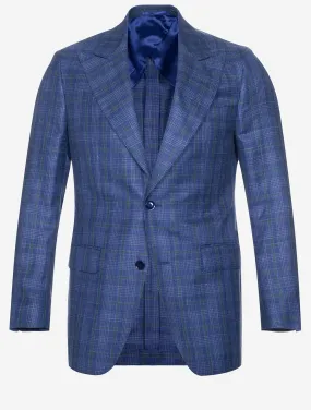 Over Check Sport Jacket Blue