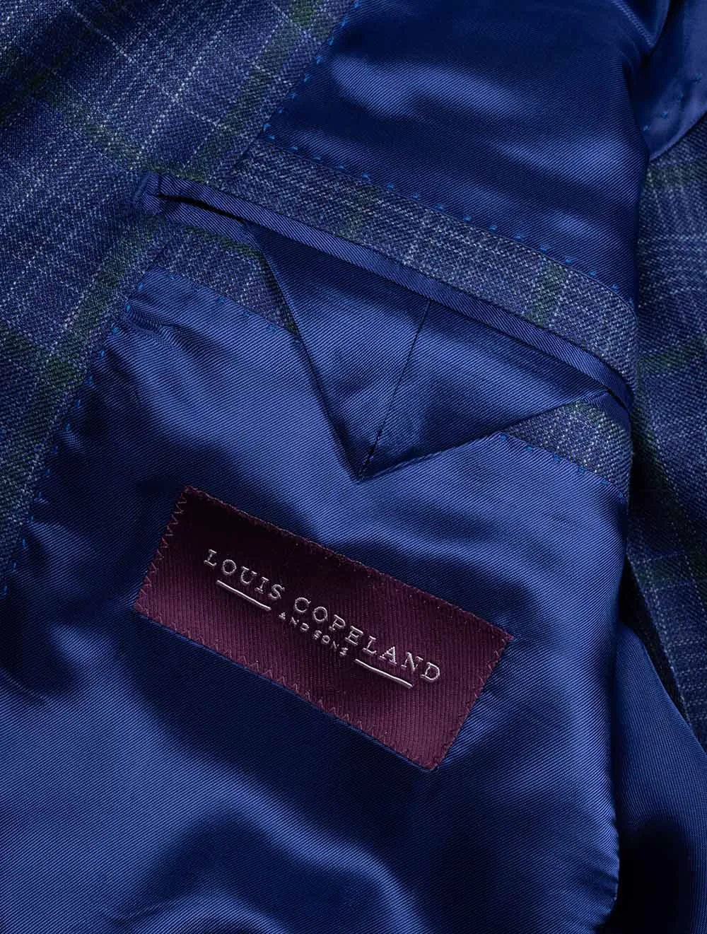 Over Check Sport Jacket Blue