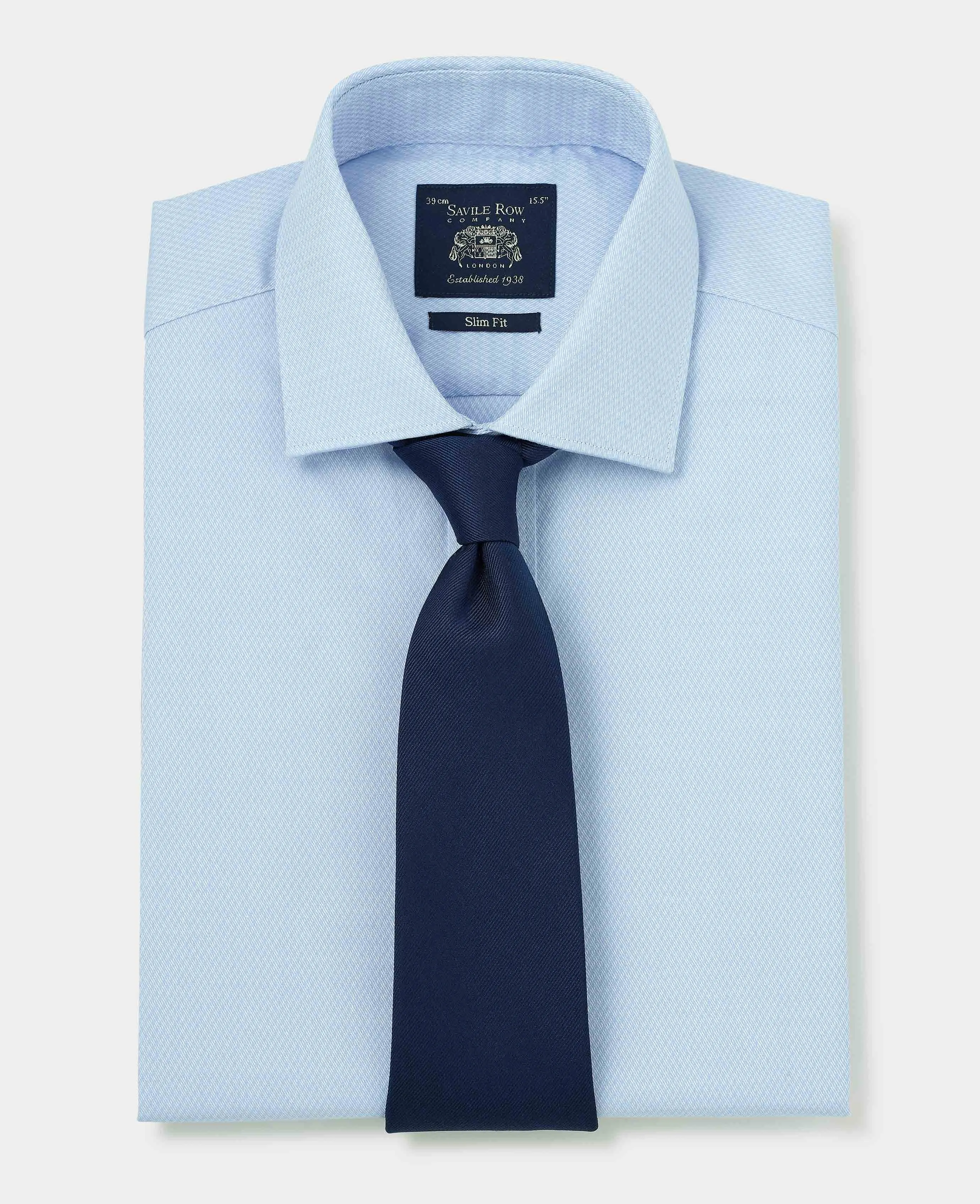 Pale Blue Stretch Cotton Slim Fit Formal Shirt - Single Cuff