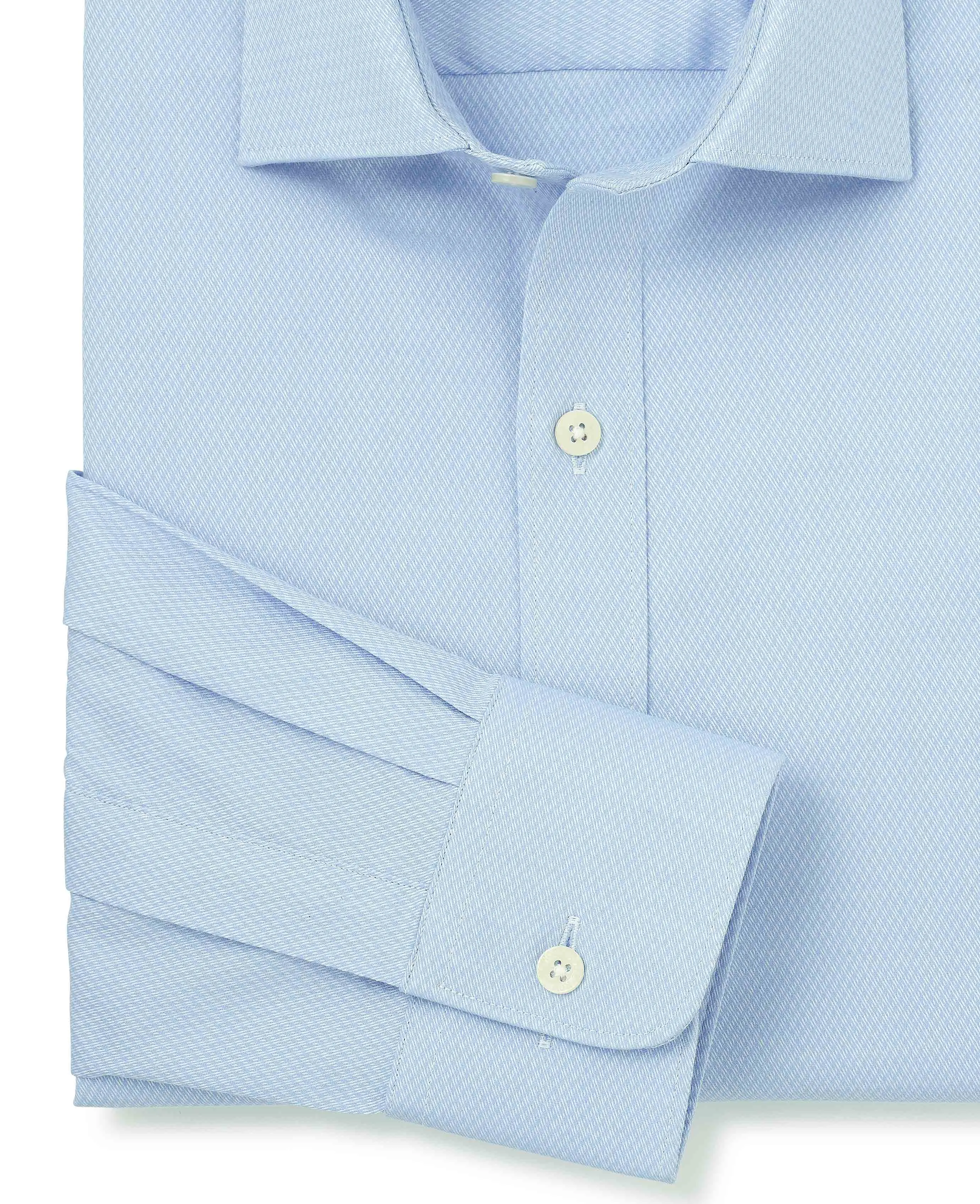 Pale Blue Stretch Cotton Slim Fit Formal Shirt - Single Cuff