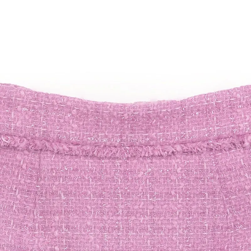 Pink Tweed Midi Skirts