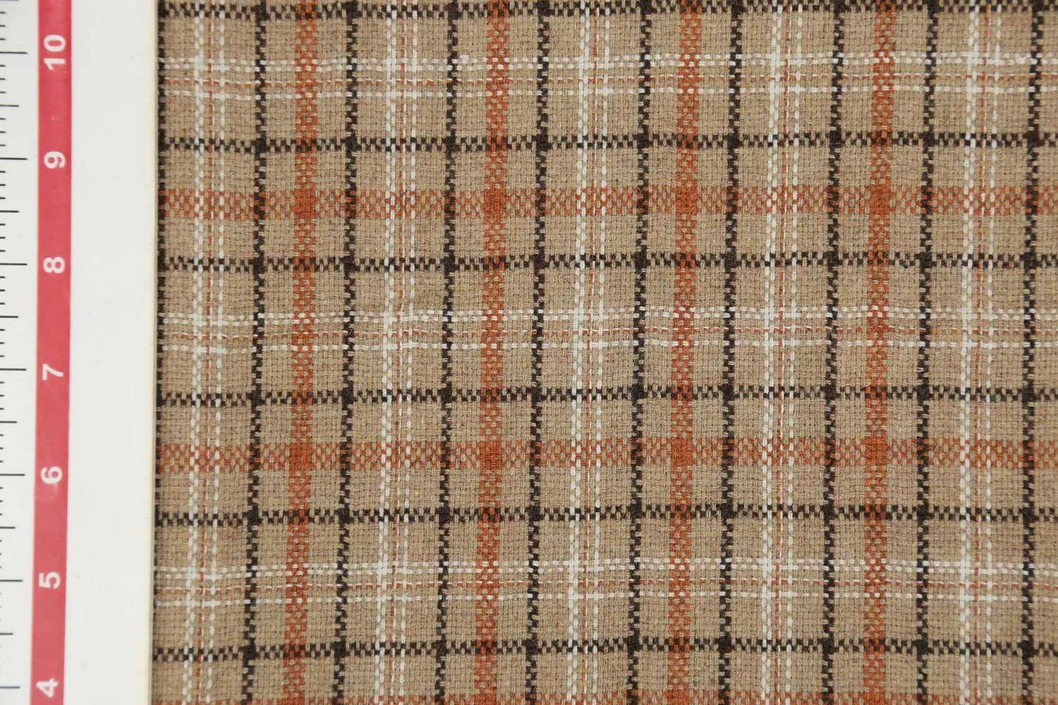 Precut of 2 Meters of Multicolor Checks Wool Tweed Fabric