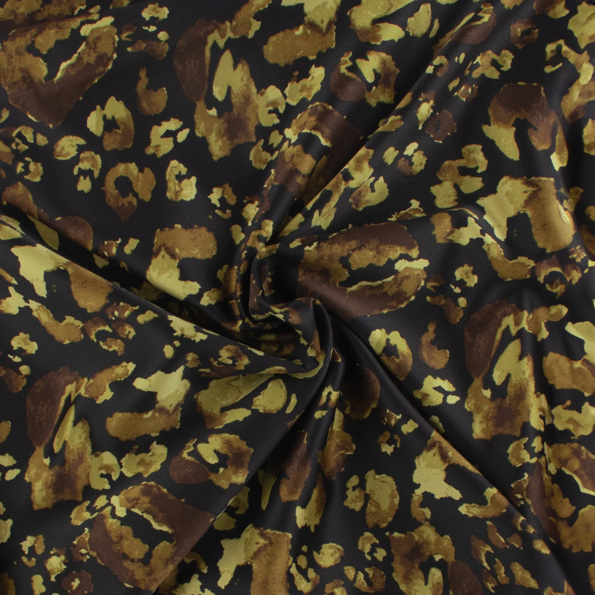 Printed Satin Velvet - ESTELLA - 009 - Black and Brown