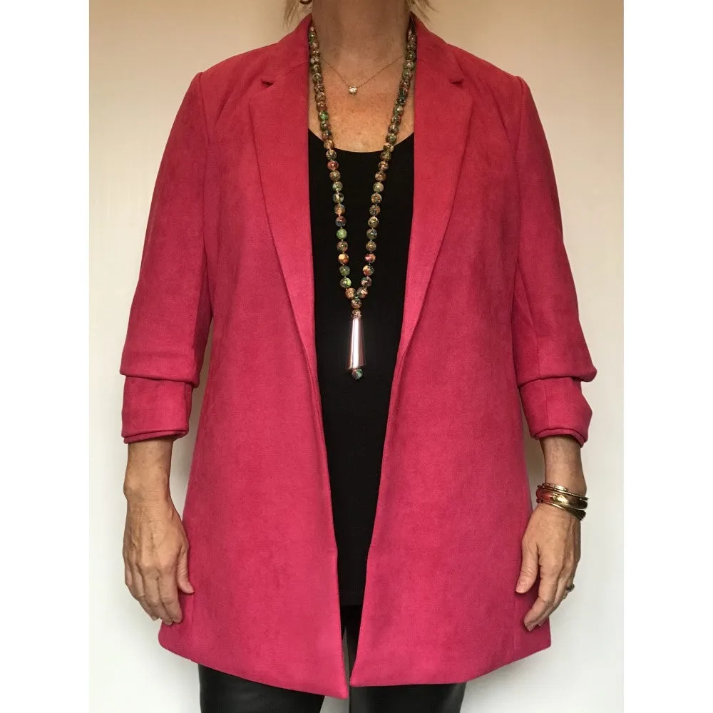 Ruched Sleeve Blazer